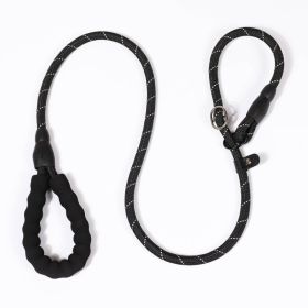 P Chain Pet Hand Holding Rope Reflective Silk Explosion-proof Pet Traction (Option: Black-M Diameter 10mm-1.7M)